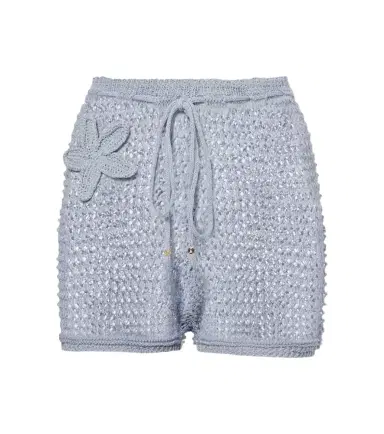 Bananhot Zorya open-knit lamé shorts | Thumbnail 1 Bananhot Zorya open-knit lamé shorts | Thumbnail 1