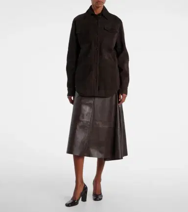 The Row Hedora leather midi skirt | Thumbnail 3 The Row Hedora leather midi skirt | Thumbnail 3