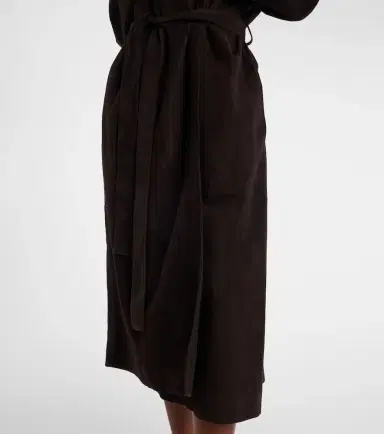 The Row Solana suede wrap coat | Thumbnail 4 The Row Solana suede wrap coat | Thumbnail 4