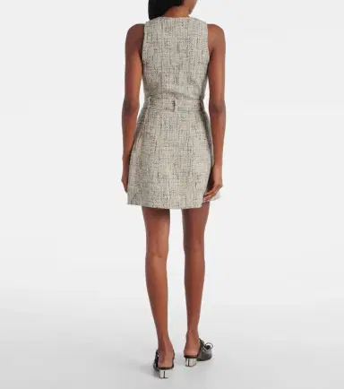 Ganni Belted tweed minidress | Thumbnail 3 Ganni Belted tweed minidress | Thumbnail 3
