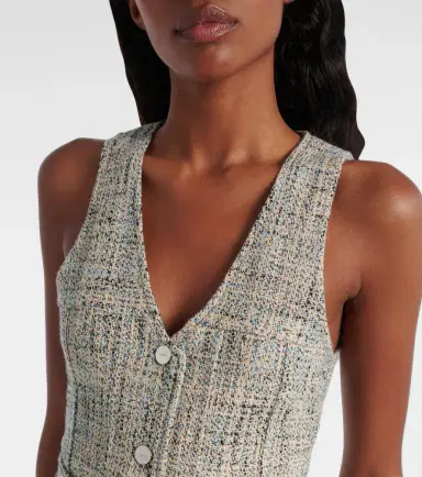 Ganni Belted tweed minidress | Thumbnail 4 Ganni Belted tweed minidress | Thumbnail 4