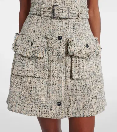 Ganni Belted tweed minidress | Thumbnail 6 Ganni Belted tweed minidress | Thumbnail 6