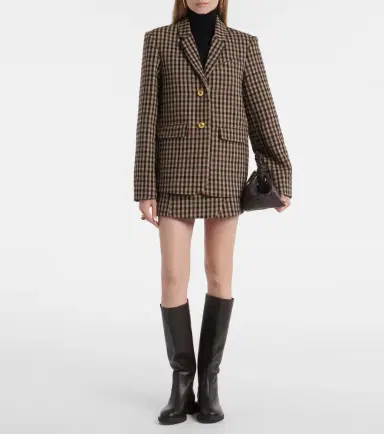 Ganni Checked wool wrap skirt | Thumbnail 3 Ganni Checked wool wrap skirt | Thumbnail 3