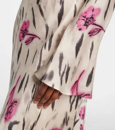 Ganni Floral open-back satin maxi dress | Thumbnail 3 Ganni Floral open-back satin maxi dress | Thumbnail 3