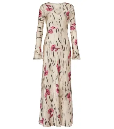 Ganni Floral open-back satin maxi dress | Thumbnail 1 Ganni Floral open-back satin maxi dress | Thumbnail 1