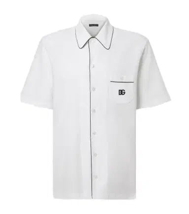 Dolce & Gabbana DG cotton and silk piqué bowling shirt | Thumbnail 1 Dolce & Gabbana DG cotton and silk piqué bowling shirt | Thumbnail 1