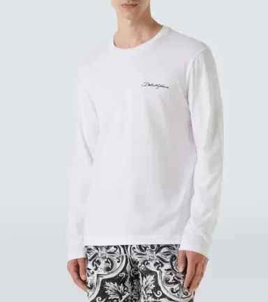 Dolce & Gabbana Logo embroidered cotton jersey T-shirt | Thumbnail 4 Dolce & Gabbana Logo embroidered cotton jersey T-shirt | Thumbnail 4