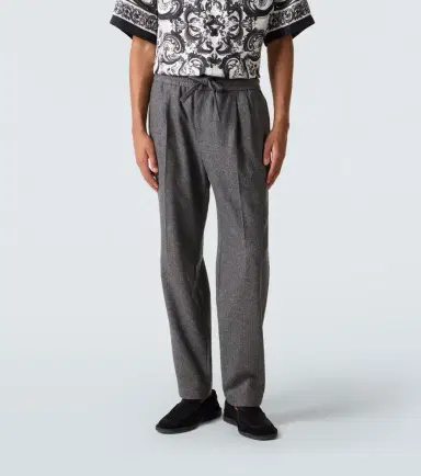 Dolce & Gabbana Herringbone wool-blend wide-leg pants | Thumbnail 3 Dolce & Gabbana Herringbone wool-blend wide-leg pants | Thumbnail 3