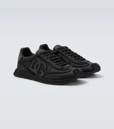 Dolce & Gabbana Leather-trimmed canvas sneakers | Thumbnail 4 Dolce & Gabbana Leather-trimmed canvas sneakers | Thumbnail 4