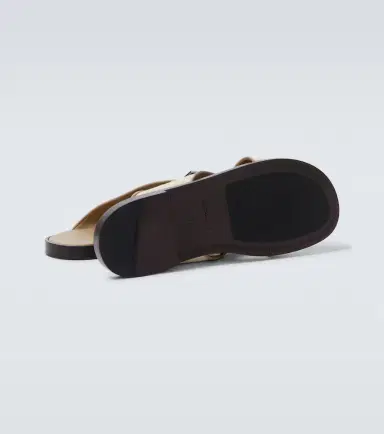 Dolce & Gabbana DG leather-trimmed canvas slides | Thumbnail 3 Dolce & Gabbana DG leather-trimmed canvas slides | Thumbnail 3