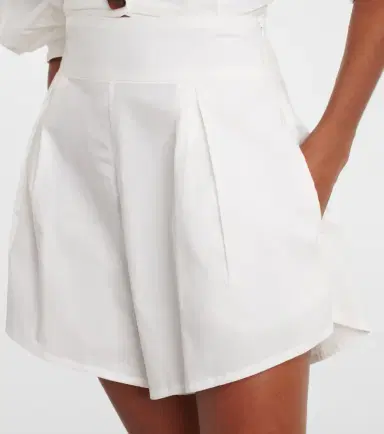 ADRIANA DEGREAS Solid pleated cotton shorts | Thumbnail 3 ADRIANA DEGREAS Solid pleated cotton shorts | Thumbnail 3