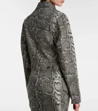 Gabriela Hearst Bronte snake-print cropped denim jacket | Thumbnail 5 Gabriela Hearst Bronte snake-print cropped denim jacket | Thumbnail 5