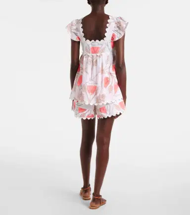 JULIET DUNN Printed scalloped cotton top | Thumbnail 4 JULIET DUNN Printed scalloped cotton top | Thumbnail 4
