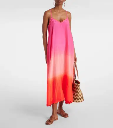 Juliet Dunn Scalloped silk slip dress | Thumbnail 3 Juliet Dunn Scalloped silk slip dress | Thumbnail 3