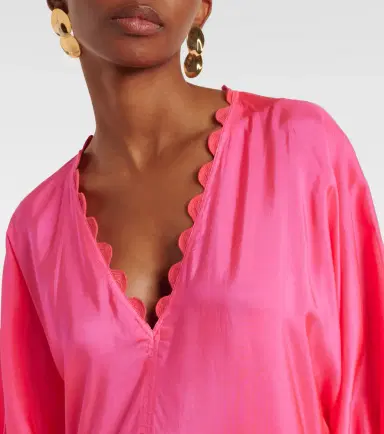 JULIET DUNN Scalloped tiered silk maxi dress | Thumbnail 5 JULIET DUNN Scalloped tiered silk maxi dress | Thumbnail 5