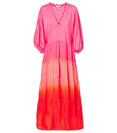 JULIET DUNN Scalloped tiered silk maxi dress | Thumbnail 1 JULIET DUNN Scalloped tiered silk maxi dress | Thumbnail 1