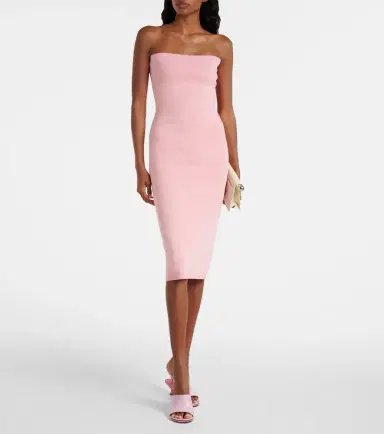 Jacquemus Sera strapless piqué midi dress | Thumbnail 2 Jacquemus Sera strapless piqué midi dress | Thumbnail 2