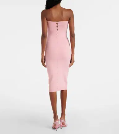 Jacquemus Sera strapless piqué midi dress | Thumbnail 4 Jacquemus Sera strapless piqué midi dress | Thumbnail 4