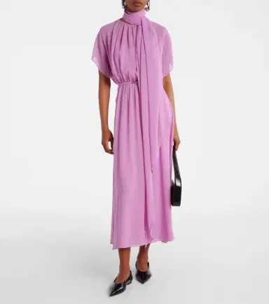 Max Mara Pineta silk georgette maxi dress | Thumbnail 4 Max Mara Pineta silk georgette maxi dress | Thumbnail 4