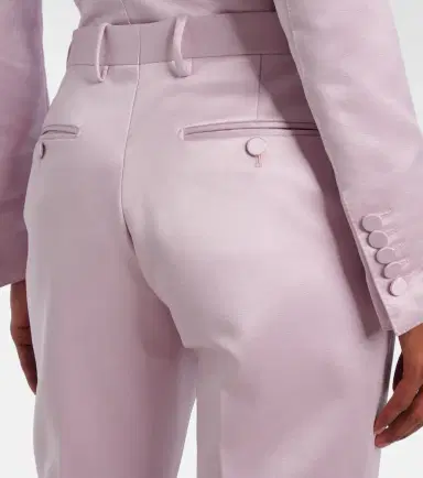 Tom Ford Cotton and silk duchesse straight pants | Thumbnail 2 Tom Ford Cotton and silk duchesse straight pants | Thumbnail 2