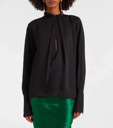 Tom Ford Draped silk satin blouse | Thumbnail 2 Tom Ford Draped silk satin blouse | Thumbnail 2