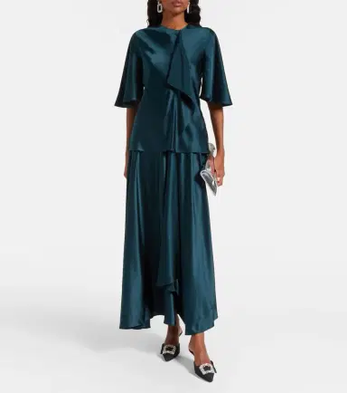 Roksanda Naiara draped silk satin top | Thumbnail 3 Roksanda Naiara draped silk satin top | Thumbnail 3