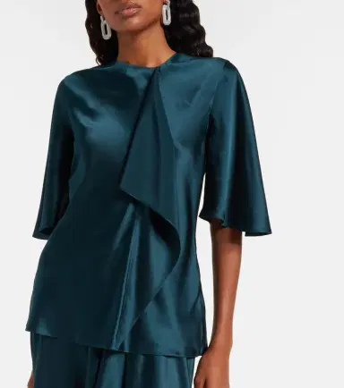 Roksanda Naiara draped silk satin top | Thumbnail 4 Roksanda Naiara draped silk satin top | Thumbnail 4