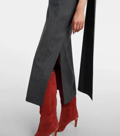 Roksanda Maite herringbone draped midi dress | Thumbnail 2 Roksanda Maite herringbone draped midi dress | Thumbnail 2