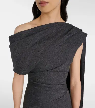 Roksanda Maite herringbone draped midi dress | Thumbnail 6 Roksanda Maite herringbone draped midi dress | Thumbnail 6