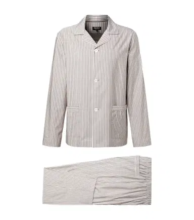 Zegna Striped silk, cotton, and cashmere pajamas | Thumbnail 1 Zegna Striped silk, cotton, and cashmere pajamas | Thumbnail 1