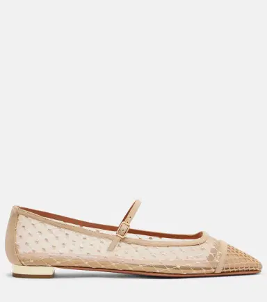 Aquazzura Juliette suede-trimmed Mary Jane flats | Thumbnail 2 Aquazzura Juliette suede-trimmed Mary Jane flats | Thumbnail 2