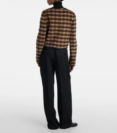 Proenza Schouler Checked leather-trimmed wool-blend jacket | Thumbnail 7 Proenza Schouler Checked leather-trimmed wool-blend jacket | Thumbnail 7