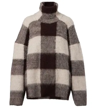 Proenza Schouler Kai checked alpaca-blend turtleneck sweater | Thumbnail 1 Proenza Schouler Kai checked alpaca-blend turtleneck sweater | Thumbnail 1