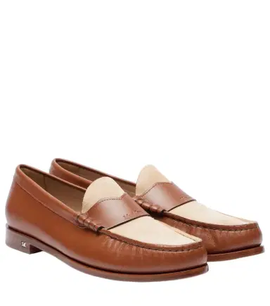 Max Mara Logo leather and suede mocassins | Thumbnail 1 Max Mara Logo leather and suede mocassins | Thumbnail 1