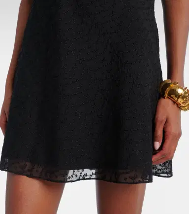 Saint Laurent Floral-appliqué embroidered minidress | Thumbnail 3 Saint Laurent Floral-appliqué embroidered minidress | Thumbnail 3