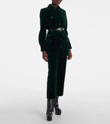 Saint Laurent Cotton velvet straight pants | Thumbnail 2 Saint Laurent Cotton velvet straight pants | Thumbnail 2