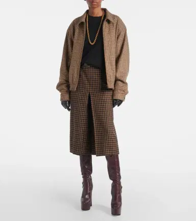 Saint Laurent Gingham mid-rise wool culottes | Thumbnail 2 Saint Laurent Gingham mid-rise wool culottes | Thumbnail 2