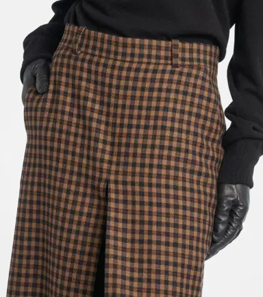 Saint Laurent Gingham mid-rise wool culottes | Thumbnail 3 Saint Laurent Gingham mid-rise wool culottes | Thumbnail 3