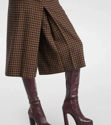 Saint Laurent Gingham mid-rise wool culottes | Thumbnail 5 Saint Laurent Gingham mid-rise wool culottes | Thumbnail 5