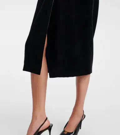 Saint Laurent Cotton velvet pencil skirt | Thumbnail 2 Saint Laurent Cotton velvet pencil skirt | Thumbnail 2