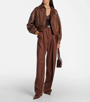 Saint Laurent Double-breasted leather bomber jacket | Thumbnail 6 Saint Laurent Double-breasted leather bomber jacket | Thumbnail 6
