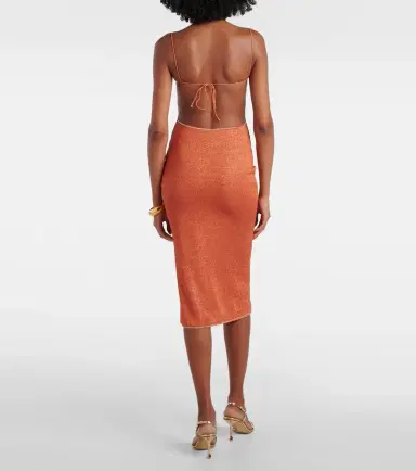 Oseree Oséree Lumière open-back midi dress | Thumbnail 3 Oseree Oséree Lumière open-back midi dress | Thumbnail 3