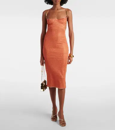 Oseree Oséree Lumière open-back midi dress | Thumbnail 4 Oseree Oséree Lumière open-back midi dress | Thumbnail 4