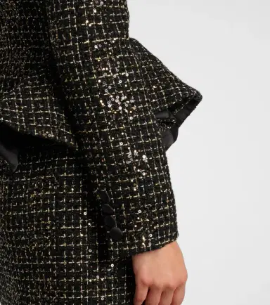 Safiyaa Tomomi sequined peplum tweed jacket | Thumbnail 2 Safiyaa Tomomi sequined peplum tweed jacket | Thumbnail 2