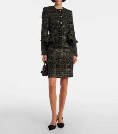 Safiyaa Tomomi sequined peplum tweed jacket | Thumbnail 4 Safiyaa Tomomi sequined peplum tweed jacket | Thumbnail 4