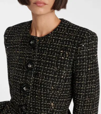 Safiyaa Tomomi sequined peplum tweed jacket | Thumbnail 5 Safiyaa Tomomi sequined peplum tweed jacket | Thumbnail 5