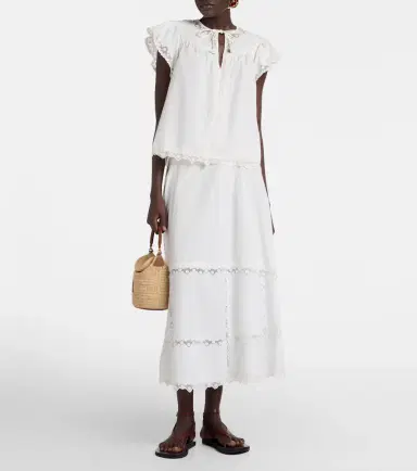 Ulla Johnson Lucia embroidered cotton midi skirt | Thumbnail 3 Ulla Johnson Lucia embroidered cotton midi skirt | Thumbnail 3