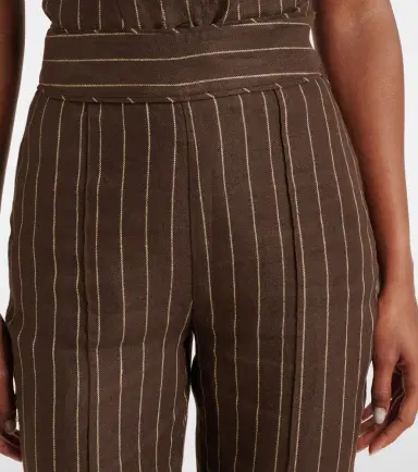 Posse Thea pinstripe high-rise linen pants | Thumbnail 5 Posse Thea pinstripe high-rise linen pants | Thumbnail 5