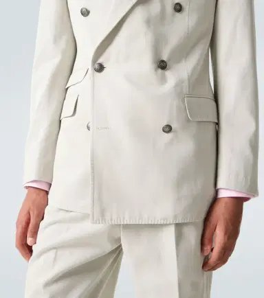 dunhill Double-breasted cotton and cashmere blazer | Thumbnail 3 dunhill Double-breasted cotton and cashmere blazer | Thumbnail 3