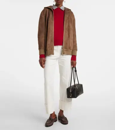 'S Max Mara 'S Max Mara Suede zip-up hoodie | Thumbnail 3 'S Max Mara 'S Max Mara Suede zip-up hoodie | Thumbnail 3